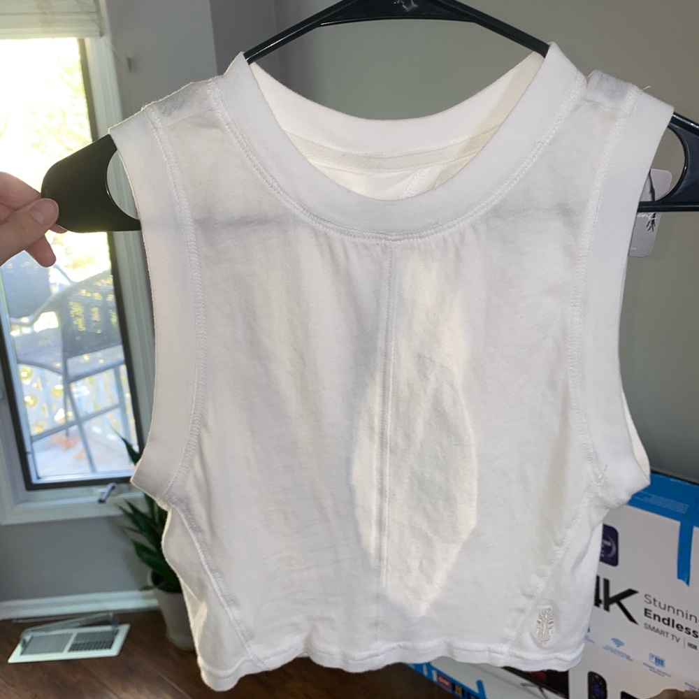 Free People Cropped Open-Back Workout Tank Top
